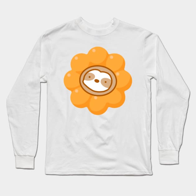 Cute Mochi Donut Sloth Long Sleeve T-Shirt by theslothinme